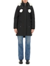 Moose Knuckles Stirling Down Parka With Genuine Shearling Trim In Black