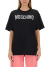 Moschino Black Organic Cotton Jersey T-shirt In Black