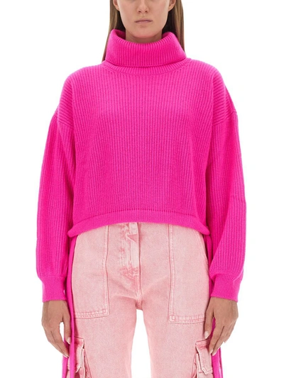 Msgm Cropped Fit Shirt In Fuchsia