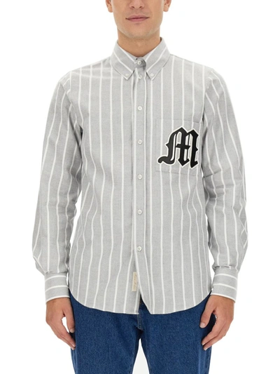 Msgm Shirt With Logo In Grey