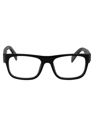 Prada Mens Black Pr 22zv Pillow-frame Acetate Optical Glasses