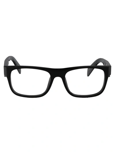 Prada Mens Black Pr 22zv Pillow-frame Acetate Optical Glasses In 16k1o1 Black