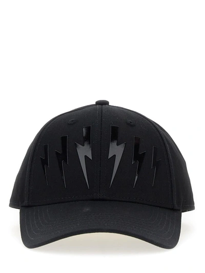 Neil Barrett Baseball Hat With Logo In Black