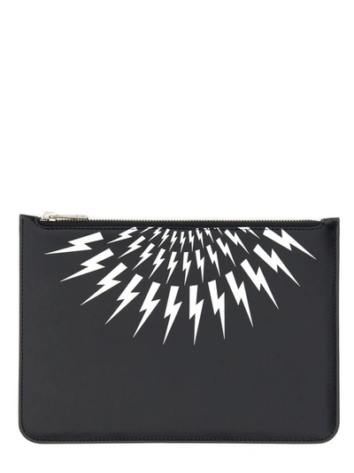 Neil Barrett Bolt Pouch In Black