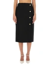 Nina Ricci Wool Midi Pencil Skirt In Black
