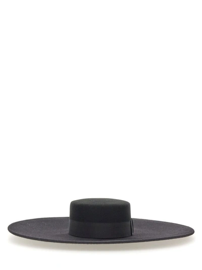 Nina Ricci Wide Brim Hat In Black