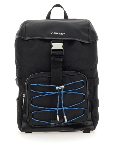 Off-white Off White Nylon Backpack With Logo In Black