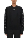 Off-white Diag Stripe Embroidered Jumper Black In Black