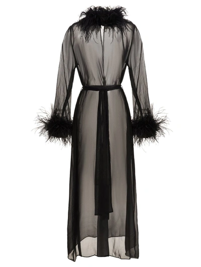 OSEREE OSÉREE FEATHER SILK DRESSING GOWN