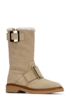 Roger Vivier Calf Suede Buckle Boots In 1t72