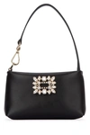 Roger Vivier Rv Nightlily Buckle Embellished Shouder Bag In Black