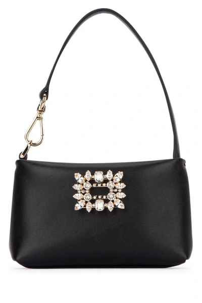 Roger Vivier Rv Nightlily Buckle Embellished Shouder Bag In Purple