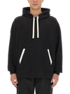 Palm Angels Black Hoodie Withe Pockets In Black