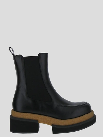 Paloma Barceló Gerd Chunky In <p> Black Boaties In Leather With Rubber Sole