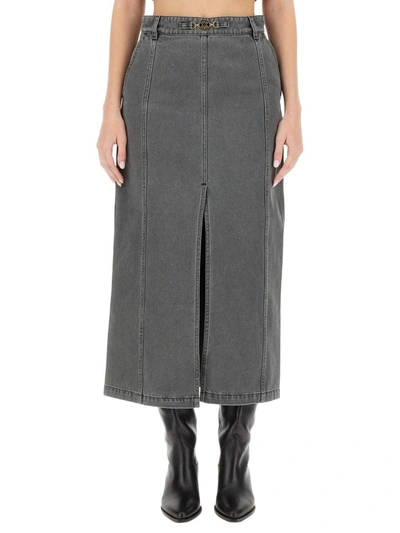 Patou Slit Zipped Pencil Skirt Clothing In Grey