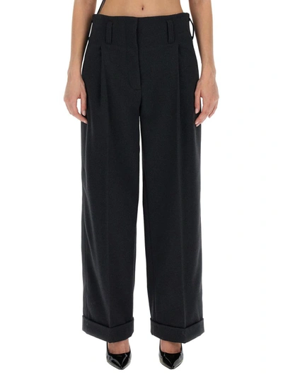 Philosophy Di Lorenzo Serafini Wide Leg Trousers In Grey