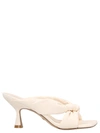 Stuart Weitzman 'sculpted Heel Leather Sandals With Knotted Design' In White