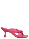 Stuart Weitzman 'curved Heel' Knotted Sandals For Square Toe In Fuchsia
