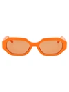 Attico The  Sunglasses In Orange/silver/orange