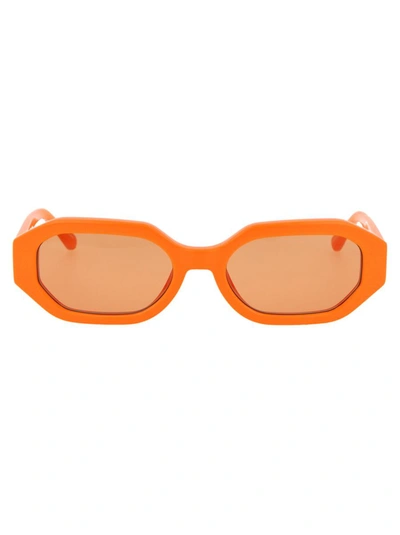 Attico The  Sunglasses In Orange/silver/orange