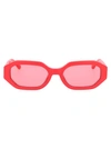 Attico The  Sunglasses 14 C11 Sun C11 In Coral/silver/pink