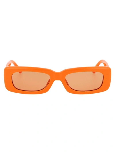 Attico Mini Marfa Rectangular Sunglasses In Orange