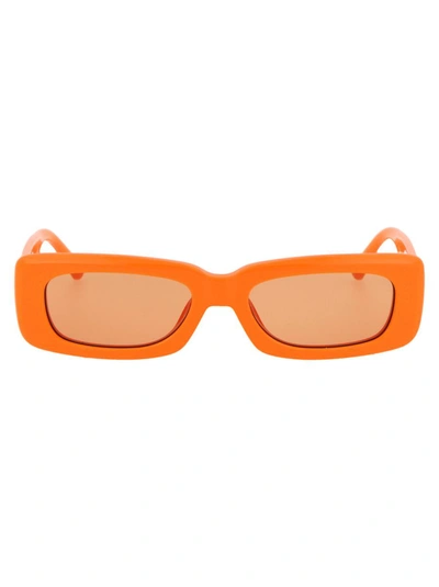 Attico The  Sunglasses In Orange/silver/orange