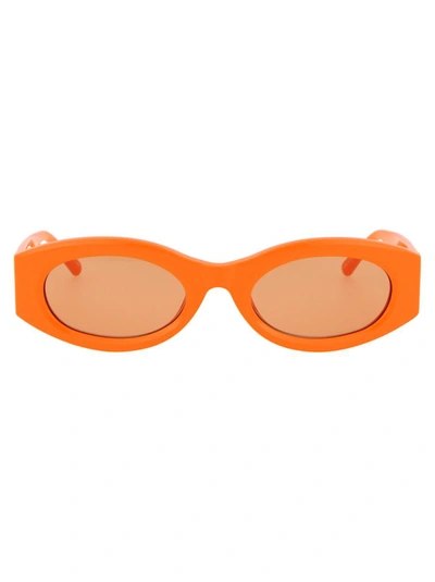 Attico Berta Sunglasses In Orange/silver/orange