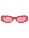 Attico Berta Oval Acetate Sunglasses In Coral/silver/pink