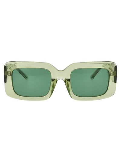 Attico Jorja Sunglasses In Lime/silver/green