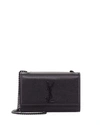 Saint Laurent Kate Small Grain De Poudre Chain Shoulder Bag, Black Hardware In Black