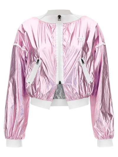 Tom Ford Laminated Track Bomber Jacket In Nude & Neutrals