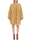 Stand Studio Paola Faux Shearling Coat In Beige