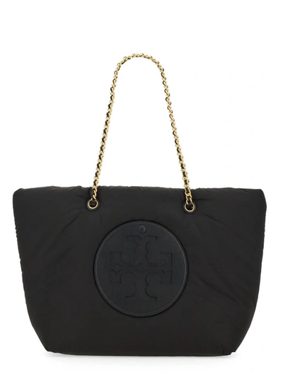 Tory Burch Ella Chain Shopping Bag In Black
