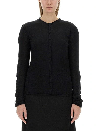Uma Wang Vertical-seamed Cashmere Jumper In Black