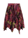 Versace Multicolor Asymmetric Pleated Mini-skirt With Logo Orchid Print In Polyester Woman In Multicolor