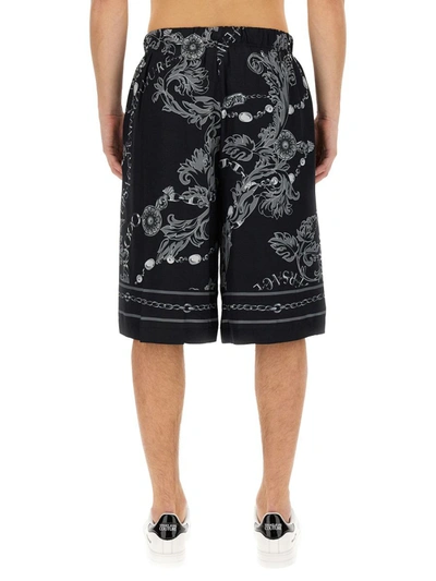 Versace Jeans Couture "chain Couture" Bermuda Shorts In Black