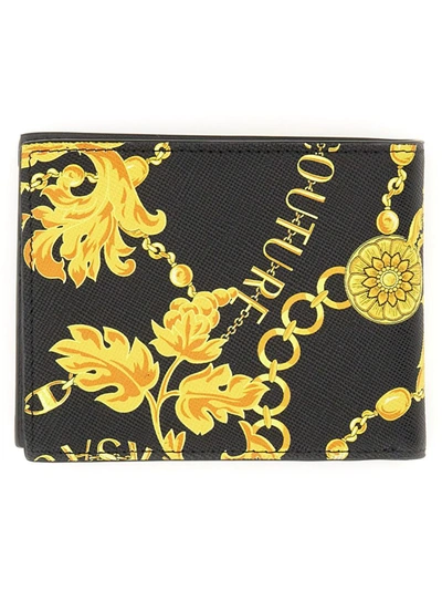 Versace Jeans Couture Leather Wallet In Black