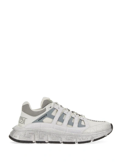 Versace Trigrecha Trainer In Silver