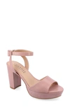 Journee Collection Women's Nairri Wide Width Platform Block Heel Dress Sandals In Rose