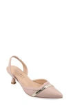 Journee Collection Nellia Slingback Pointed-toe Pump In Blush