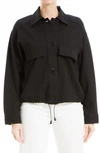 Max Studio Ponte Two-pocket Drawstring Jacket In Black