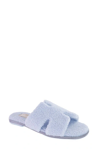 Mia Cosette Faux Shearling Sandal In Baby Blue