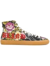 GUCCI GUCCI FLORAL JACQUARD HI-TOP SNEAKERS - MULTICOLOUR,473740K16J012254239