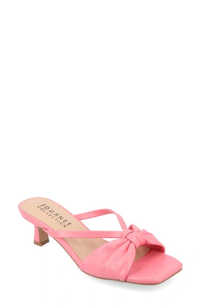 Journee Collection Women's Starling Kitten Heel Slip On Sandals In Pink