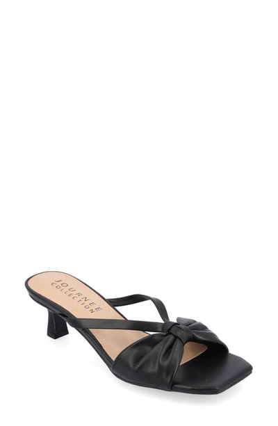 Journee Collection Women's Starling Kitten Heel Slip On Sandals In Solid Black