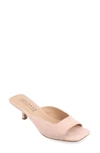 Journee Collection Womens Medium And Wide Width Larna Slip On Kitten Heel Open Toe Pumps In Pink