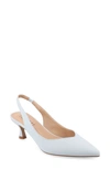 Journee Collection Women's Mikoa Wide Width Kitten Heel Sling Back Pointed Toe Pumps In Denim