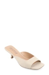 Journee Collection Womens Medium And Wide Width Larna Slip On Kitten Heel Open Toe Pumps In Bone