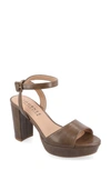 Journee Collection Women's Nairri Wide Width Platform Block Heel Dress Sandals In Brown